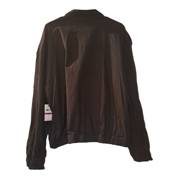 H Halston Button Front Long Sleeve Elastic Waist Jacket Cinched Cuffs XX… - Picture 3 of 7